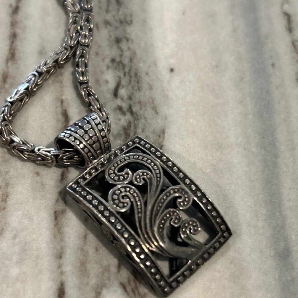 Silpada Necklace Paisley Swirl Filigree Pendant Sterling Silver .925 Vintage